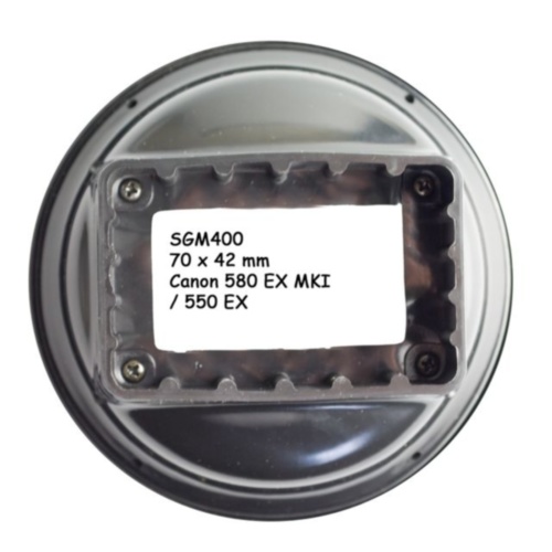 Адаптер INTERFIT Strobies Flex Mount 70x42mm (SGM400) Адаптер для подключения Strobies-насадок к вспышкам Canon 580EX/550EX