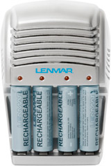 Зарядное устройство Lenmar Mach1 Gamma (60мин)+ 4 AA 2500mAh NiMH Патентованные технологии NeoTherm2 обеспечивает быструю зарядку   благодаря использованию алгоритма Adaptive Pulse Charge, постоянно   измеряя и оптимизируя заряд в соответствие с уровнем заряженности каждой   батареи.